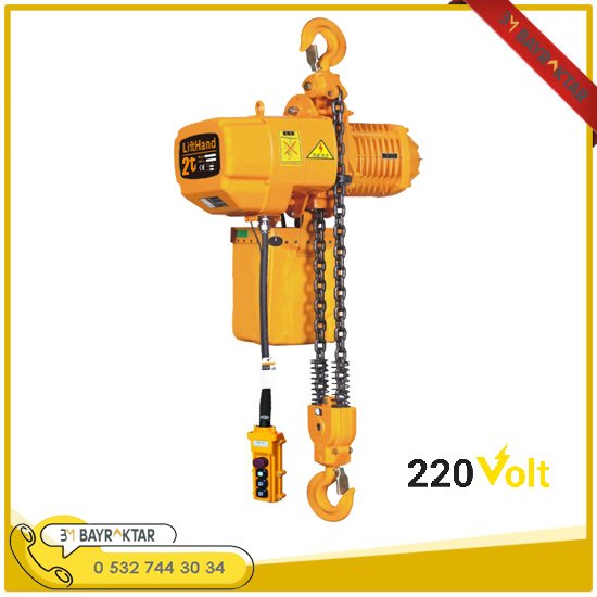 2 TON 2 HAREKETLİ 220 VOLT ZİNCİRLİ VİNÇ